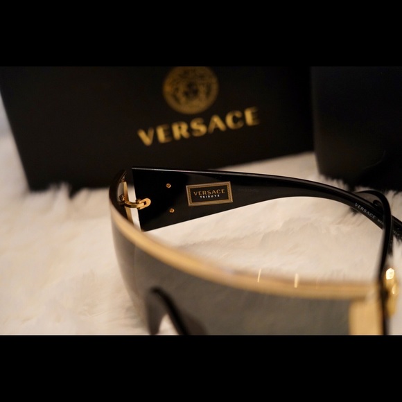 versace black tribute visor sunglasses 